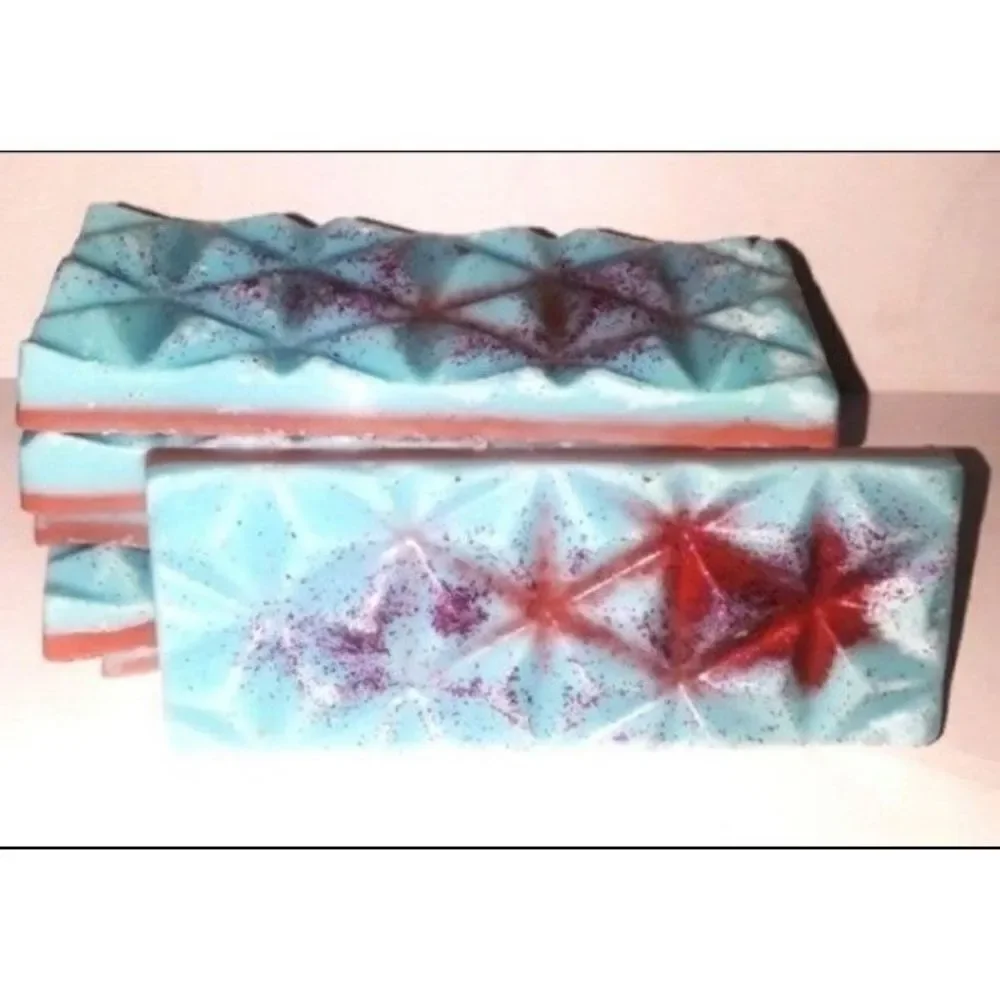 Hand crafted Blueberry SeaBreeze wax melt glitter bar 2pc